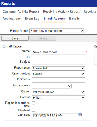 Scheduling Email Reports